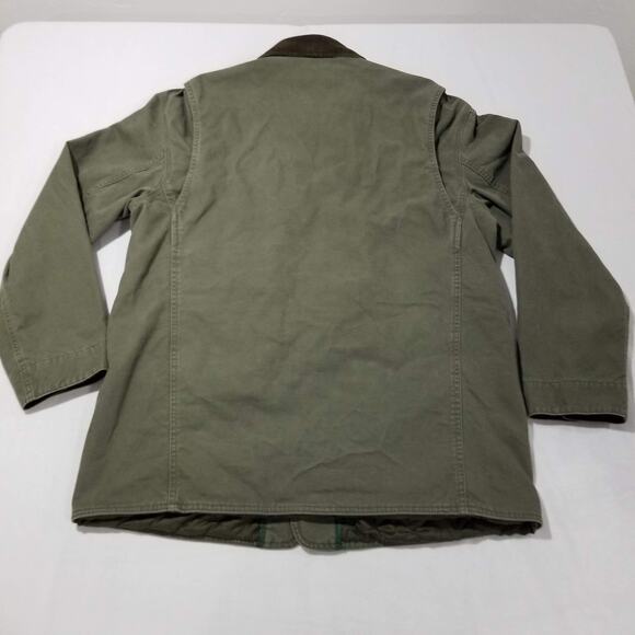 Orvis Jacket Large Field Barn Chore Green Canvas Quilted Corduroy Collar Coat - Picture 2 of 12